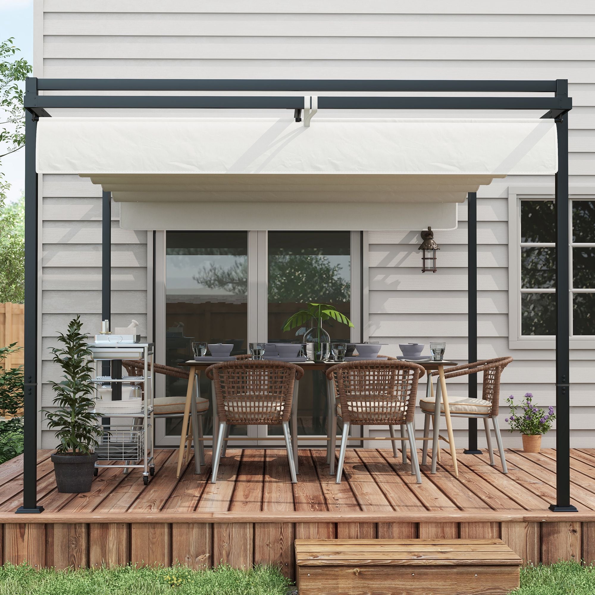 Pérgola de Jardim 297x397x235 cm - Branco
