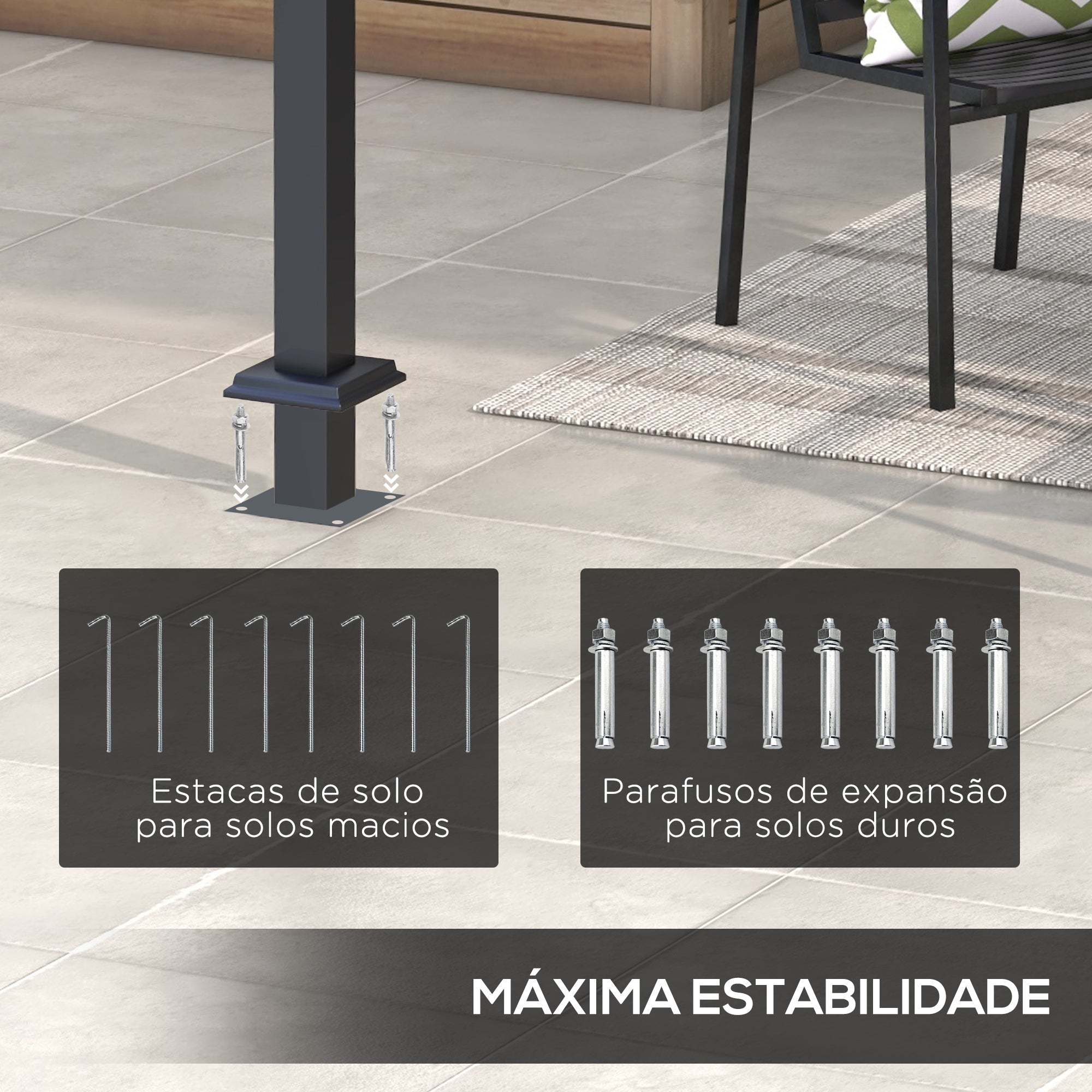 Pérgola de Jardim 297x397x235 cm - Branco