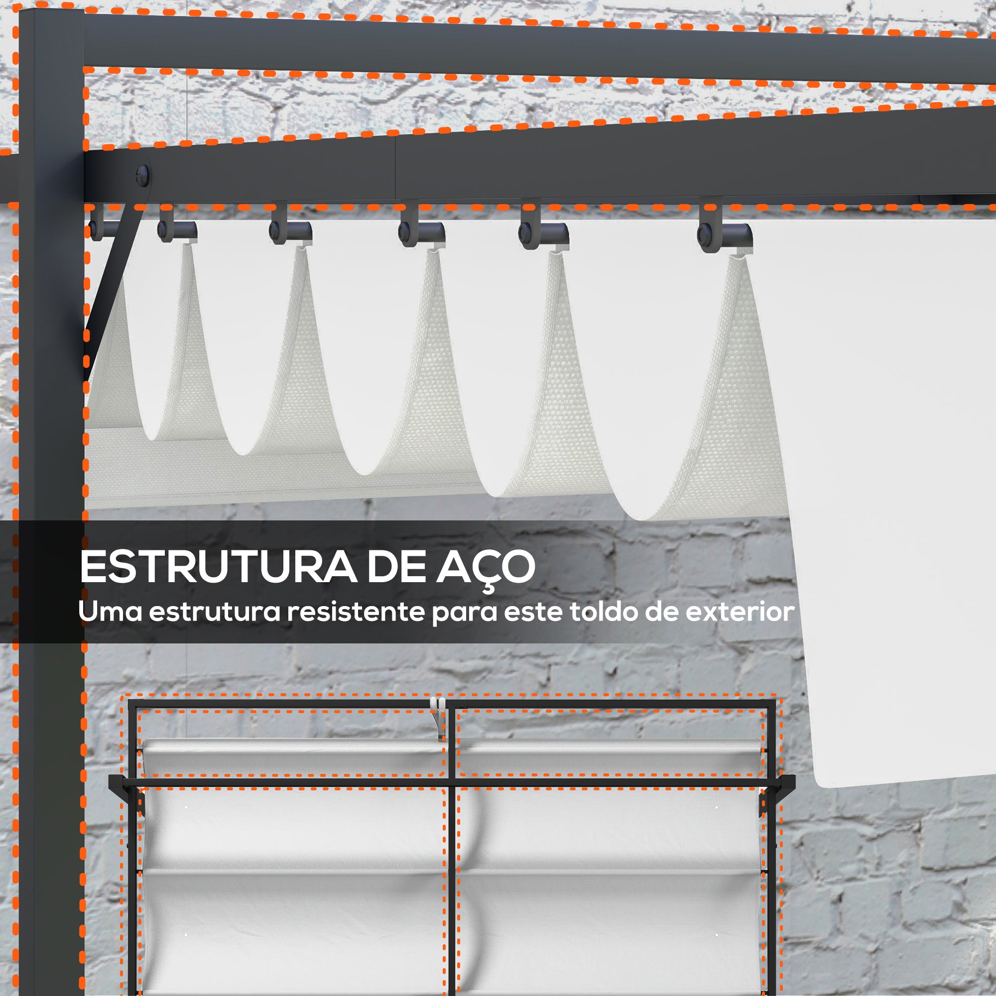 Pérgola de Jardim 297x397x235 cm - Branco