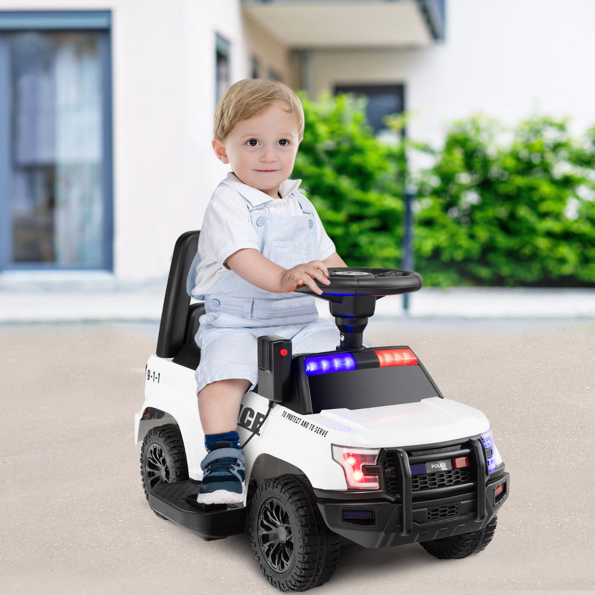 Carro Elétrico de Polícia – 62 x 44 x 43 cm – Branco