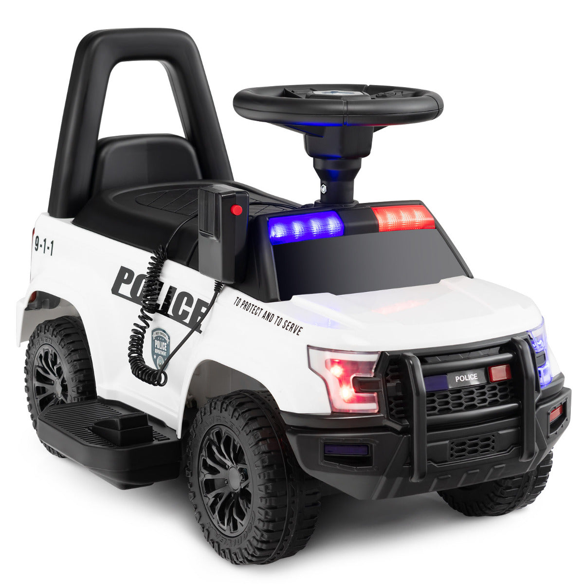 Carro Elétrico de Polícia – 62 x 44 x 43 cm – Branco