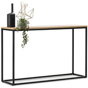 Aparador Preto em Carvalho com Pernas Metálicas - 100cm de Largura, Revestimento Melamínico Resistente