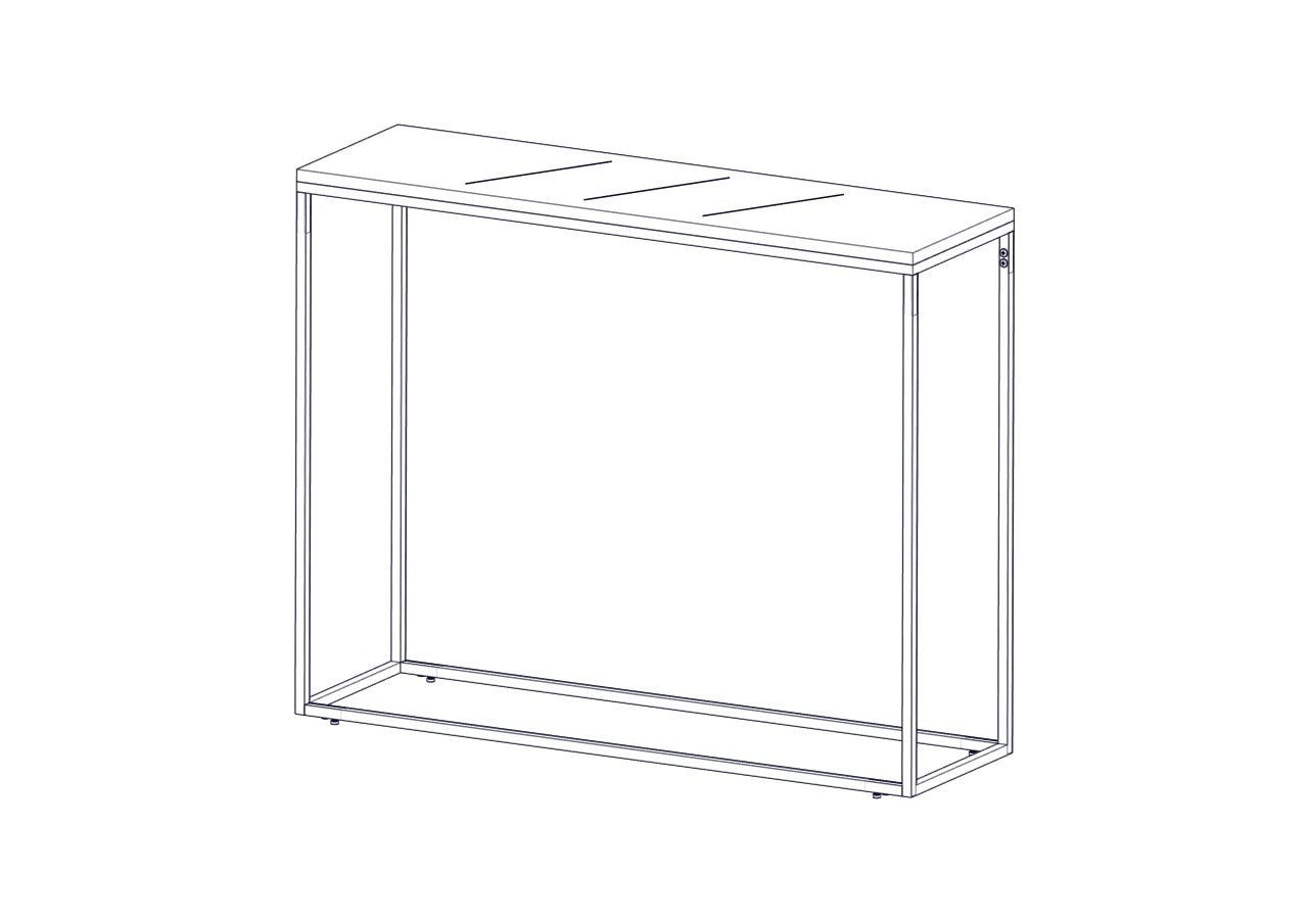 Aparador Preto em Carvalho com Pernas Metálicas - 100cm de Largura, Revestimento Melamínico Resistente