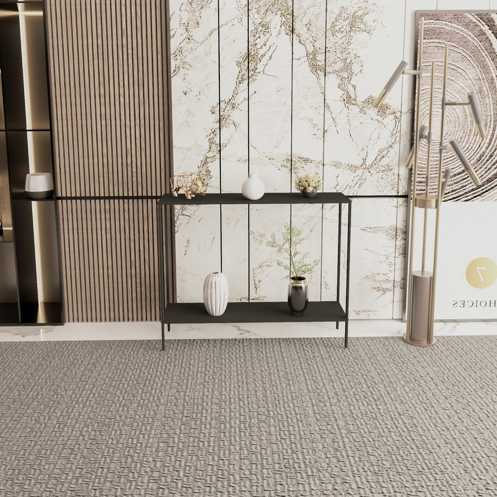 Aparador elegante preto, 83 x 78 x 21 cm | Aglomerado 100% revestido em melamina, 18 mm de espessura | Pés de metal resistentes, design moderno para casa e escritório