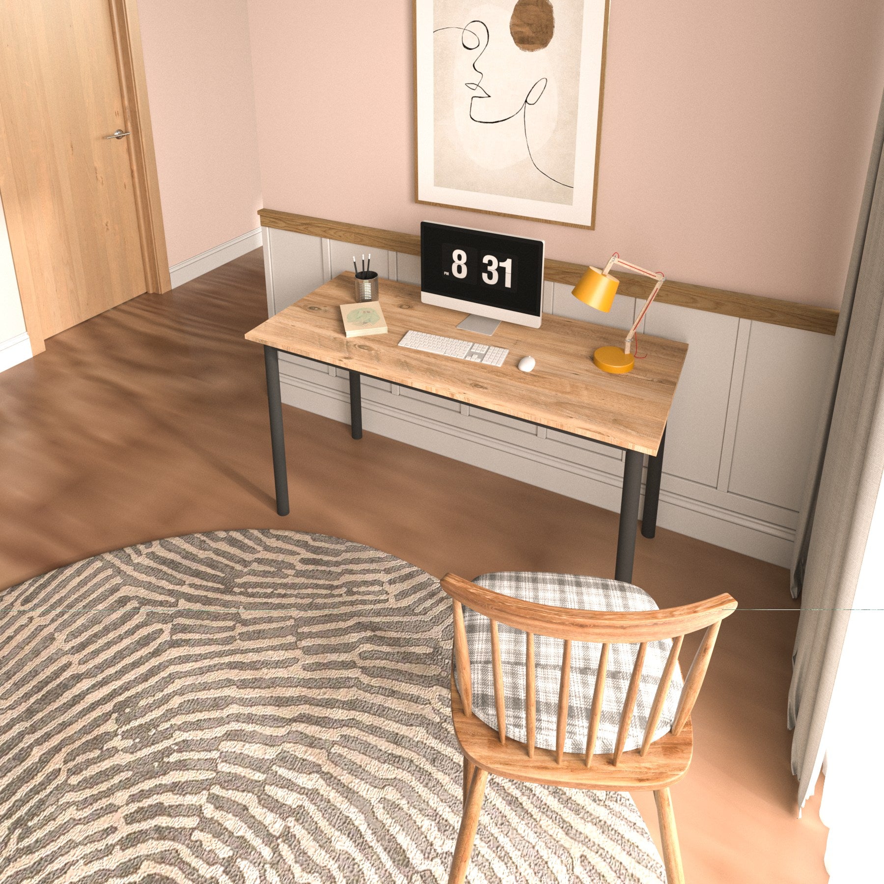 Secretária de Estudo – 87cm x 78cm x 47cm – Preto – Aglomerado revestido a melamina