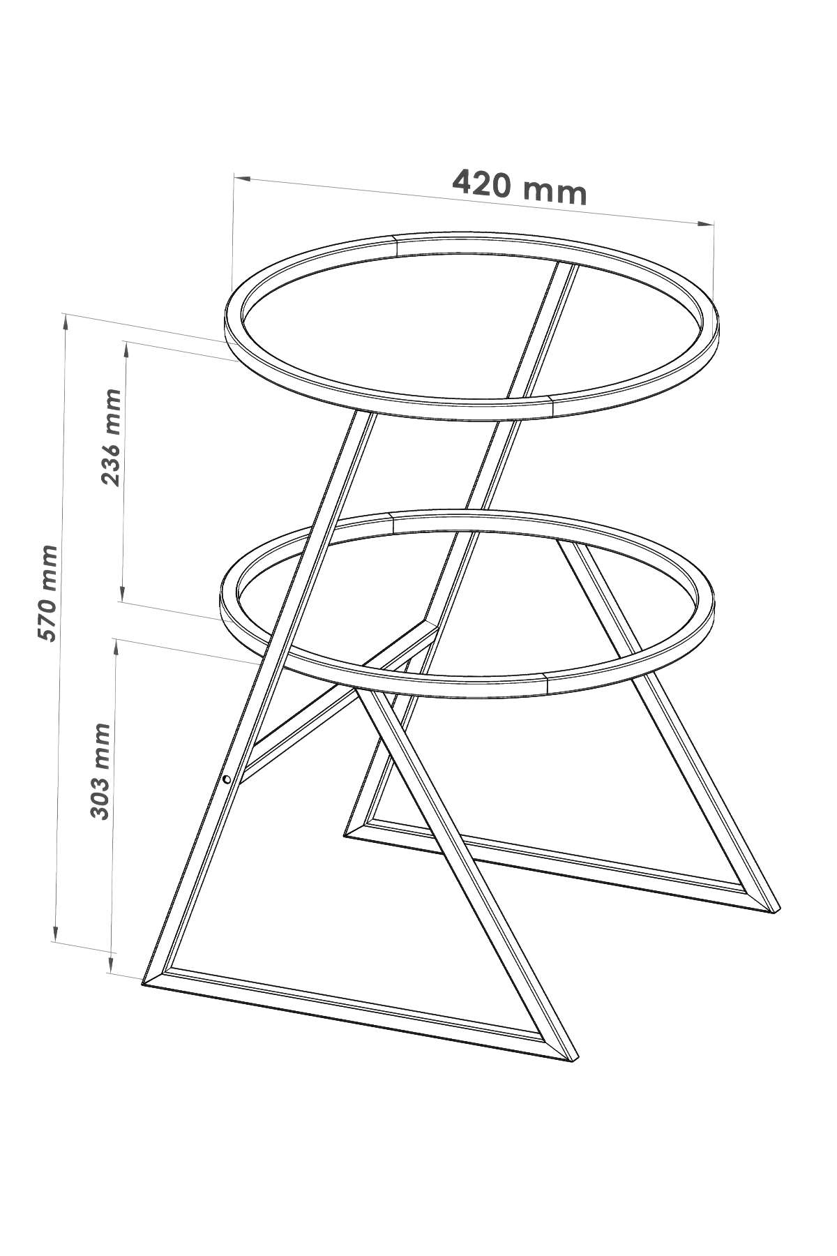 Mesa Lateral Preta em Vidro Temperado e Metal - 42x55x42cm - Design Moderno e Elegante