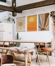 Quadro Decorativo Triplo SRG07 (3 Peças) 40x60 cm – Multicolor, Tela 50% Poliéster/50% Algodão, Moldura de Madeira