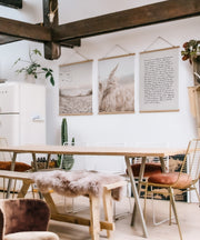 Tríptico Decorativo Multicolor em Tela (Poliéster/Algodão) com Moldura de Madeira — 40 x 60 cm (3 Peças)