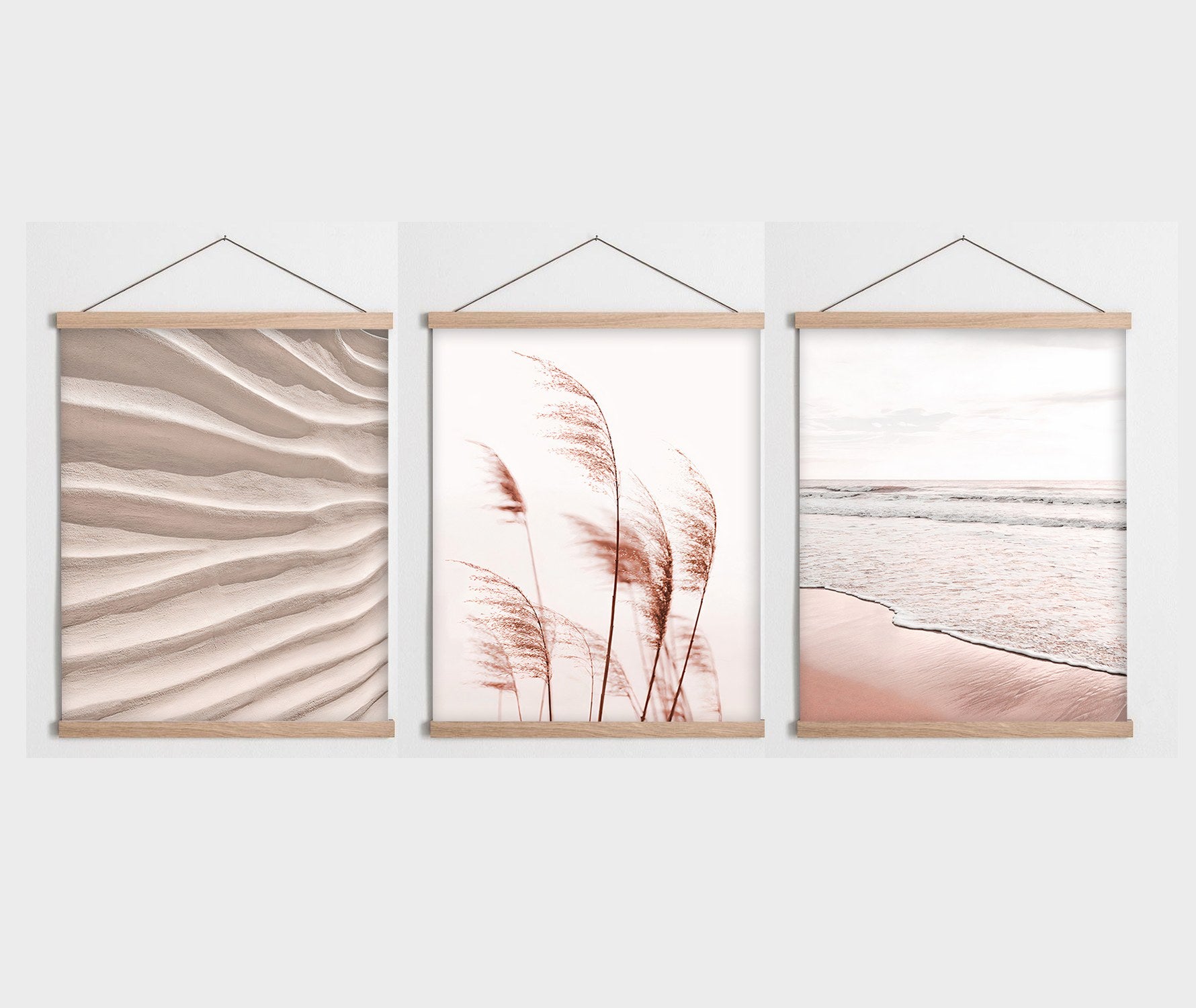 Quadro Decorativo Emoldurado Multicolor SRG12 - 3 Peças 40x60cm Moldura Madeira