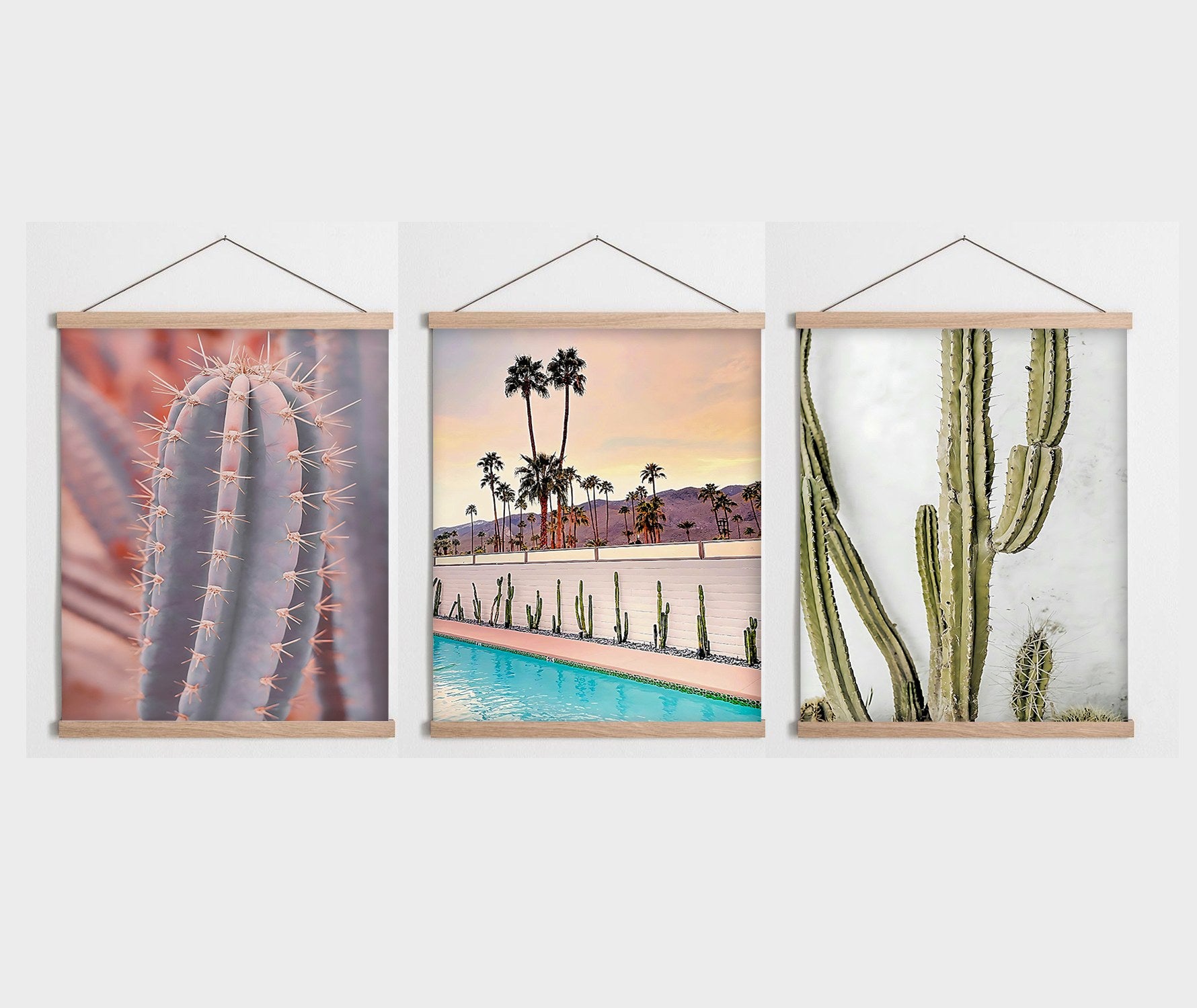 Conjunto de 3 Quadros Decorativos Multicolor SRG15 - Moldura em Madeira 40x60cm