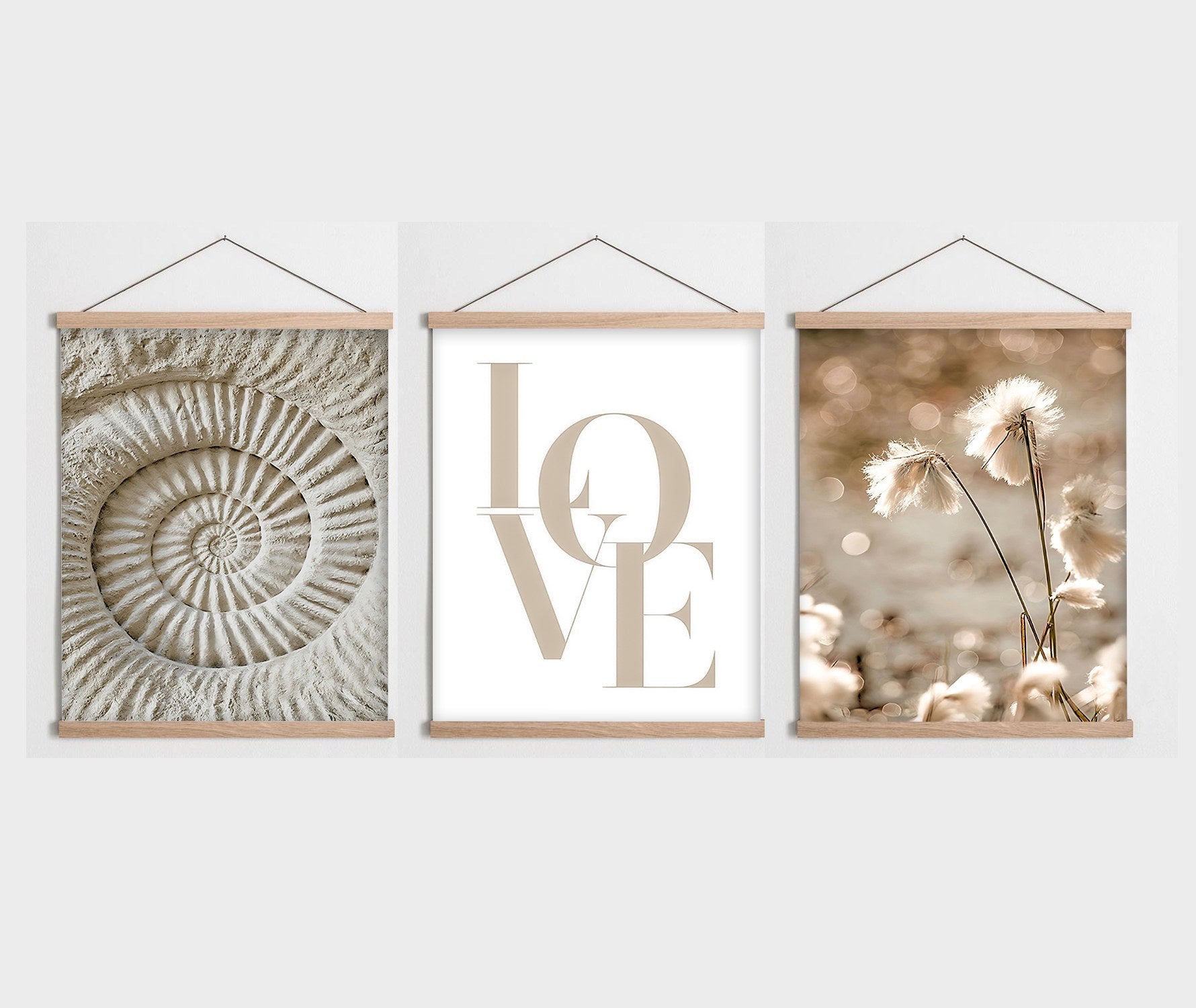 Conjunto de 3 Quadros Decorativos Multicolor SRG16 - Moldura em Madeira 40x60cm