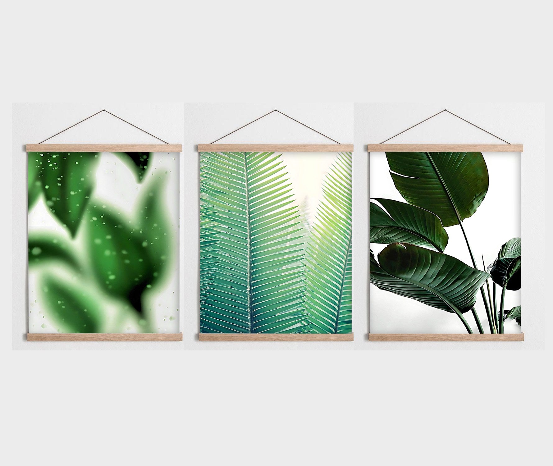 Conjunto de 3 Quadros Decorativos Multicolor SRG19 - Moldura em Madeira 40x60cm