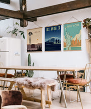 Conjunto de 3 Quadros Decorativos Multicolor SRG21 - Moldura em Madeira 40x60cm