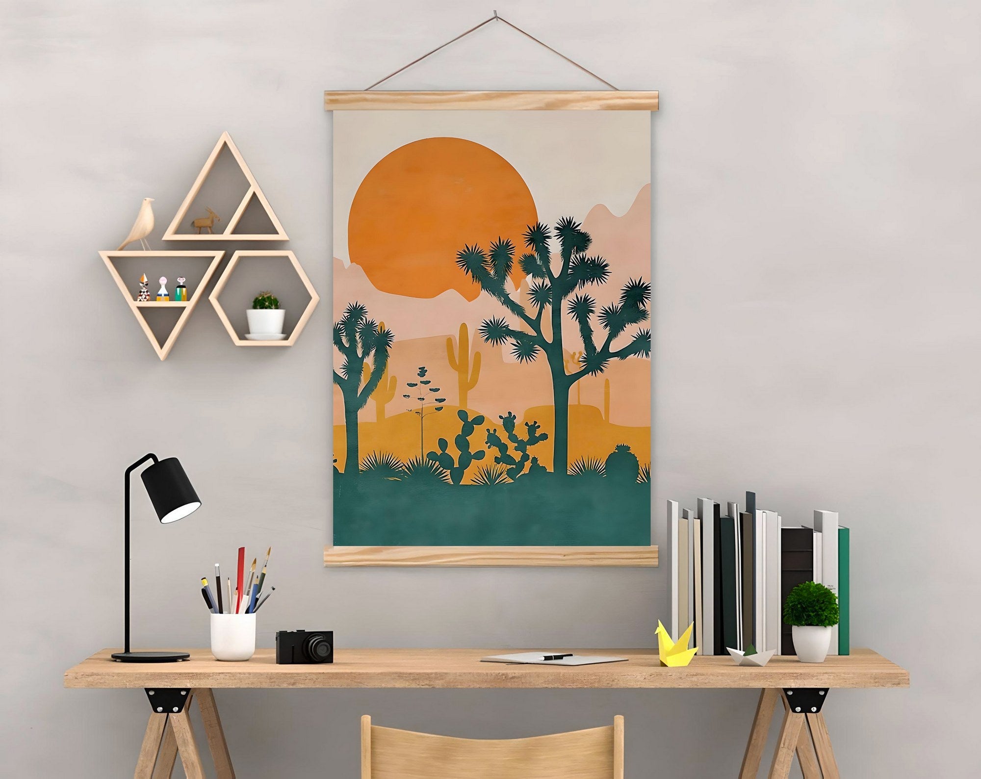 Quadro Decorativo Emoldurado Multicolor 50x70cm - Moldura em Madeira 100% - Arte Moderna para Decoração de Interiores