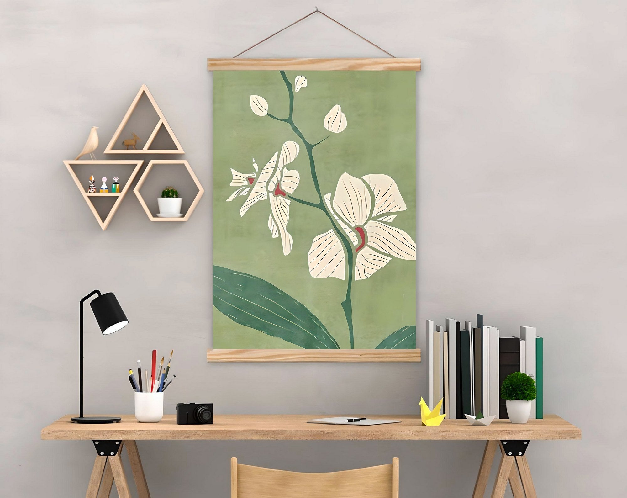 Quadro Decorativo com Moldura de Madeira MRG05, Multicolor, 50 x 70 cm – Tela 50% Poliéster/50% Algodão (708BRS1128)
