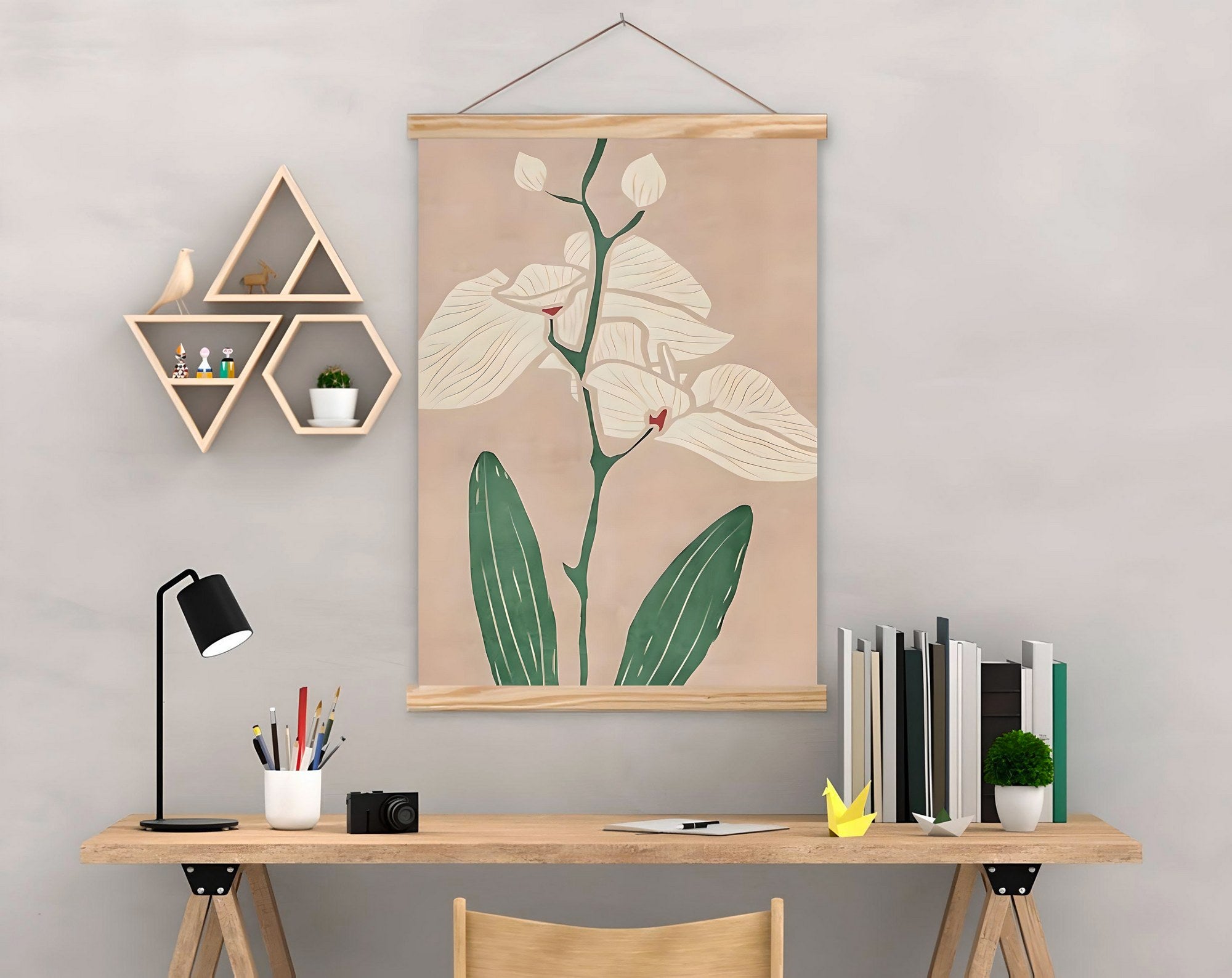 Quadro Decorativo em Moldura de Madeira Multicolor MRG06 (50 x 70 cm) – Tecido 50% Poliéster / 50% Algodão
