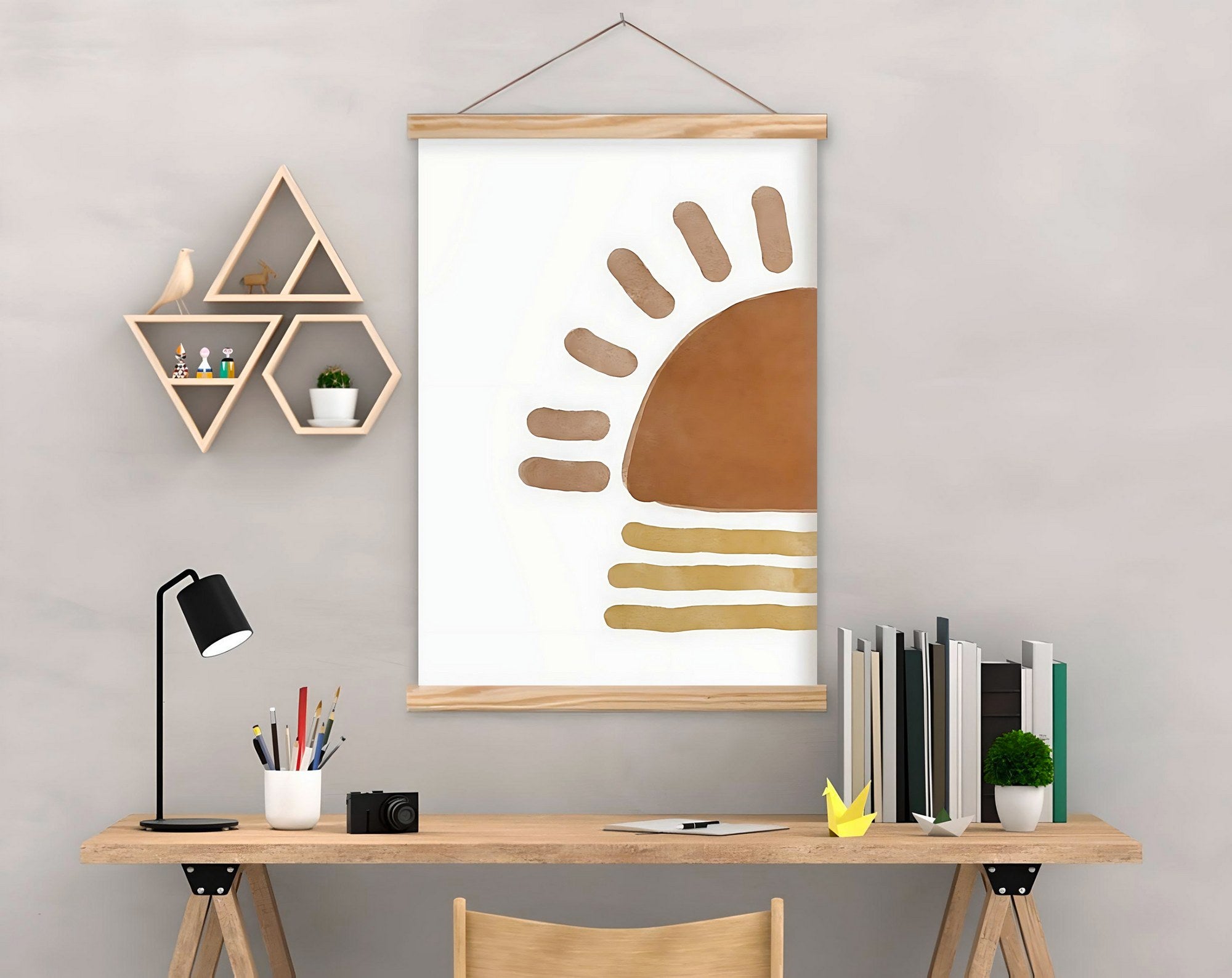 Quadro Decorativo Emoldurado Multicolor MRG07 - 50x70cm Moldura Madeira 100%