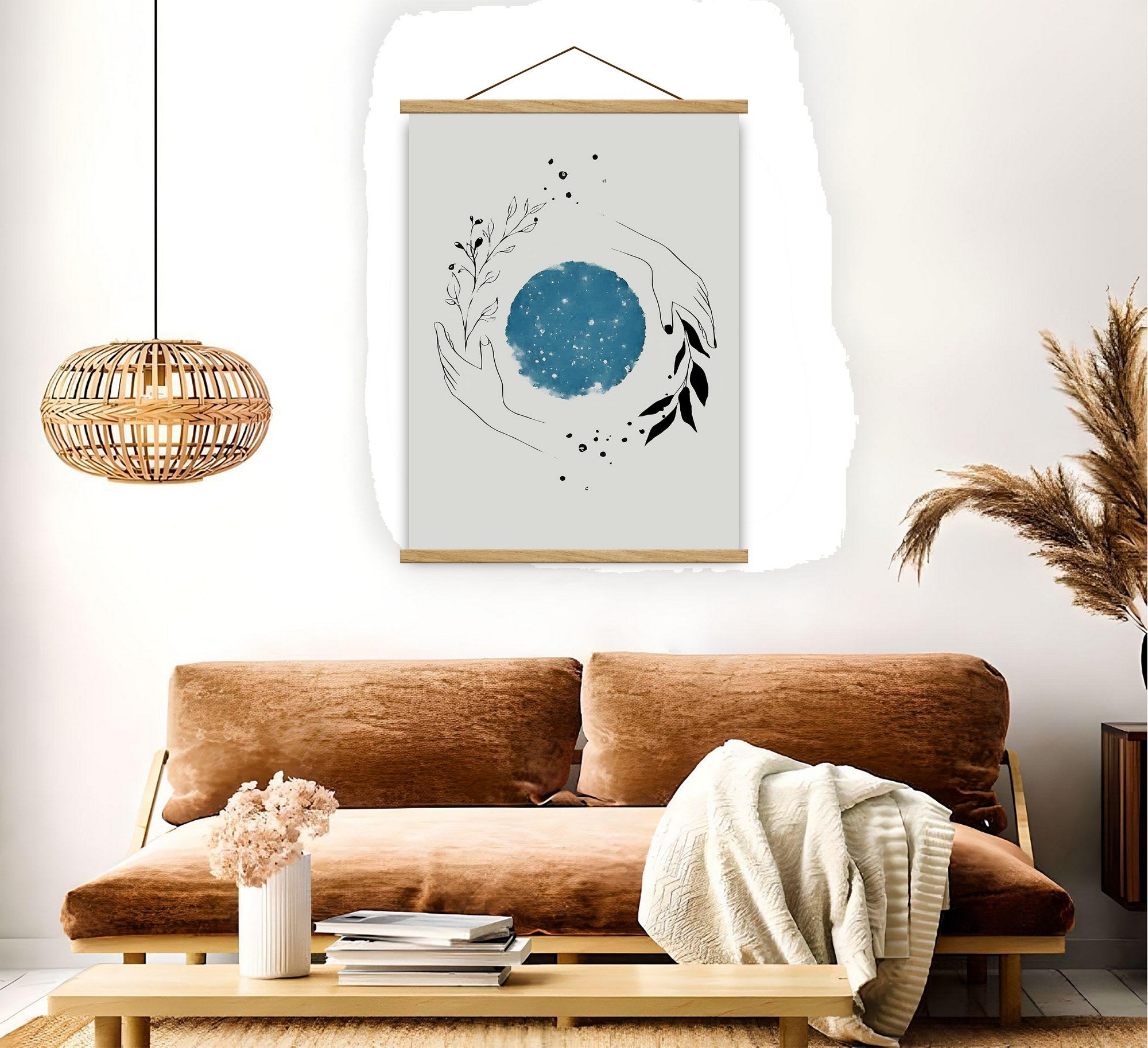 Quadro Decorativo Emoldurado MRG12 Multicolor 50x70cm - Moldura Madeira 100% e Tela Mista Poliéster/Algodão