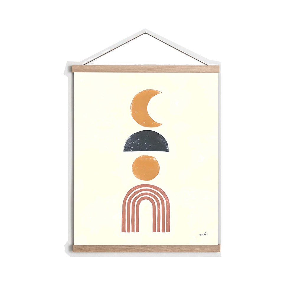 Quadro Decorativo Emoldurado MRG14 Multicolor 50x70cm - Moldura Madeira 100% e Tela Mista Poliéster/Algodão