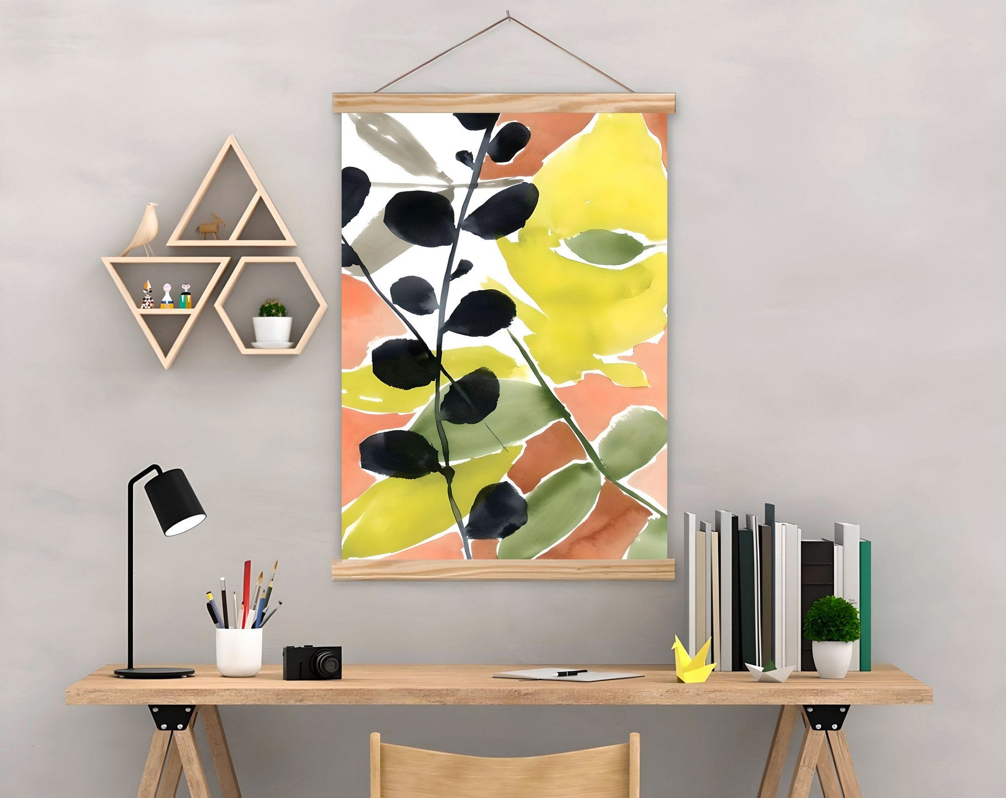 Quadro Decorativo em Moldura MRG15, Multicolor, 50x70 cm – Moldura em Madeira, Tela 50% Poliéster / 50% Algodão