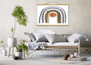 Quadro Decorativo Emoldurado MRG16 Multicolor 50x70cm - Moldura Madeira 100% e Tecido Misto Poliéster/Algodão