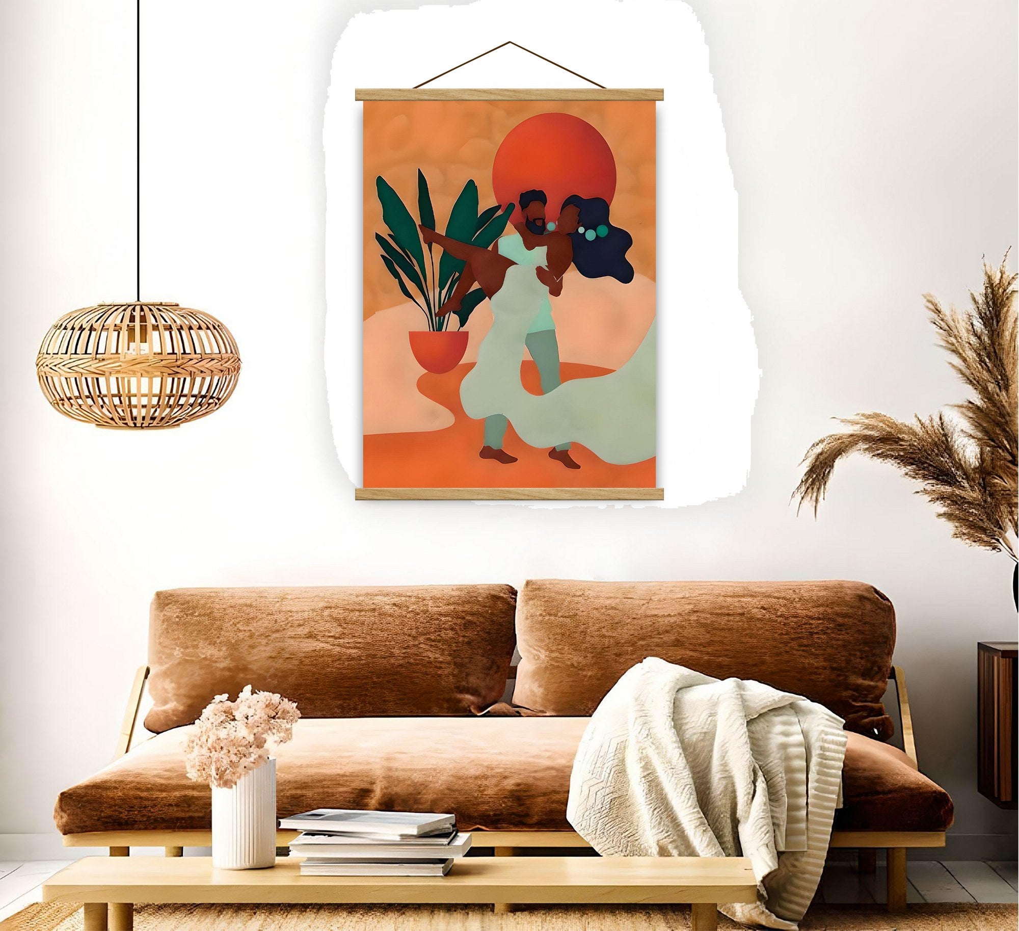 Quadro Decorativo em Tela (50% poliéster/50% algodão) com Moldura de Madeira, Multicolor, 50 x 70 cm – MRG22