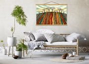 Quadro Decorativo Emoldurado MRG23 Multicolor 50x70cm - Moldura Madeira 100% e Tecido Misto Poliéster/Algodão