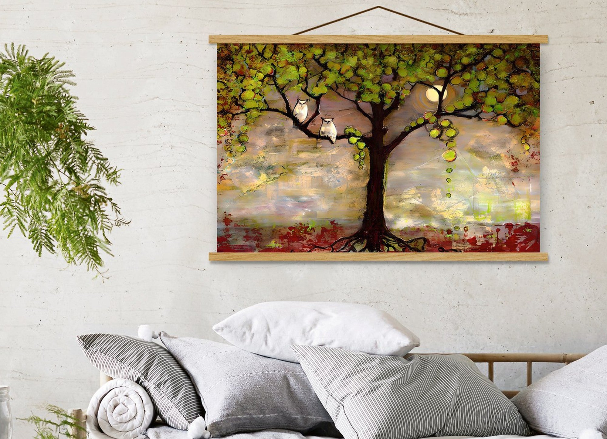 Quadro Decorativo Emoldurado MRG25 Multicolor 50x70cm - Moldura Madeira 100% e Tecido Misto Poliéster/Algodão