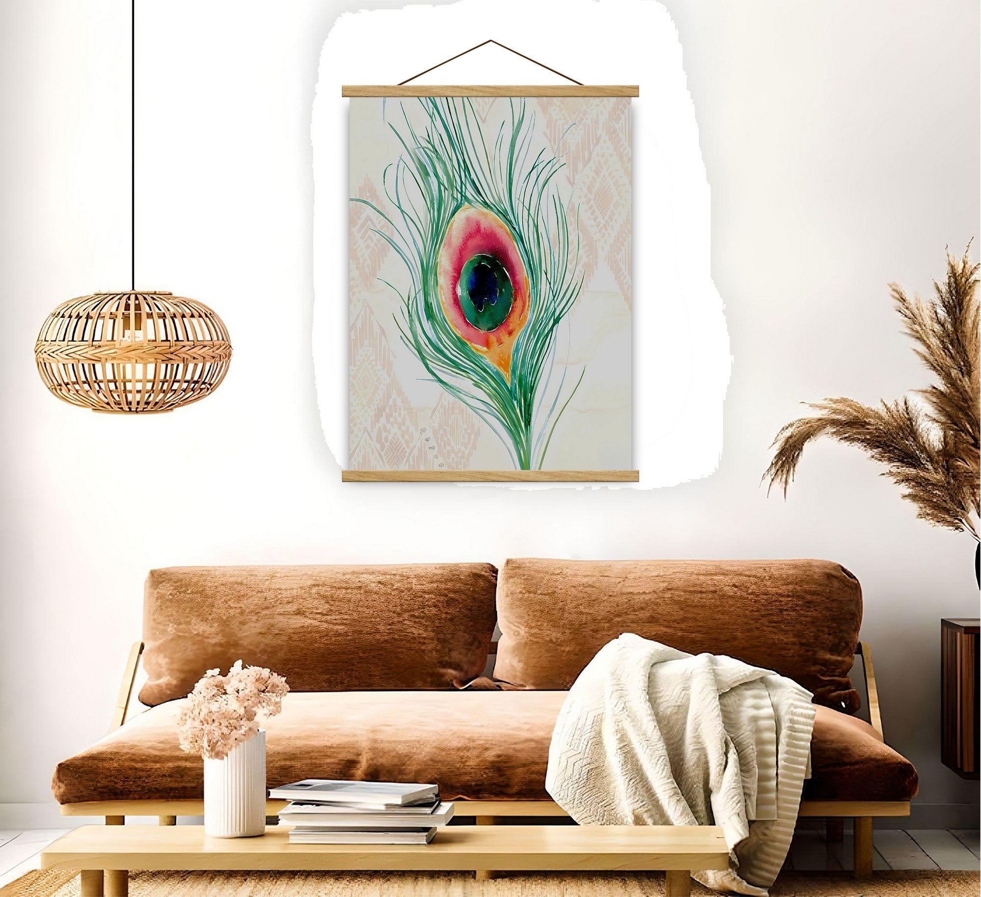 Quadro Decorativo com Moldura em Madeira Multicolor 50x70 cm – Tela Poliéster/Algodão (MRG28)