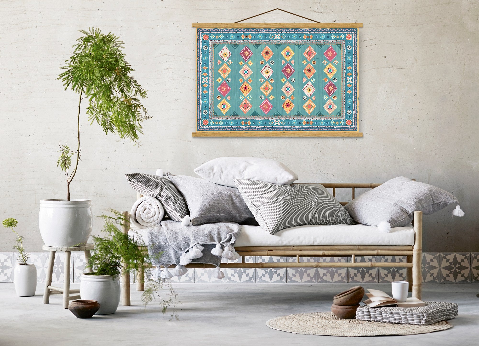 Quadro Decorativo Emoldurado MRG31 Multicolor 50x70cm - Moldura Madeira 100%