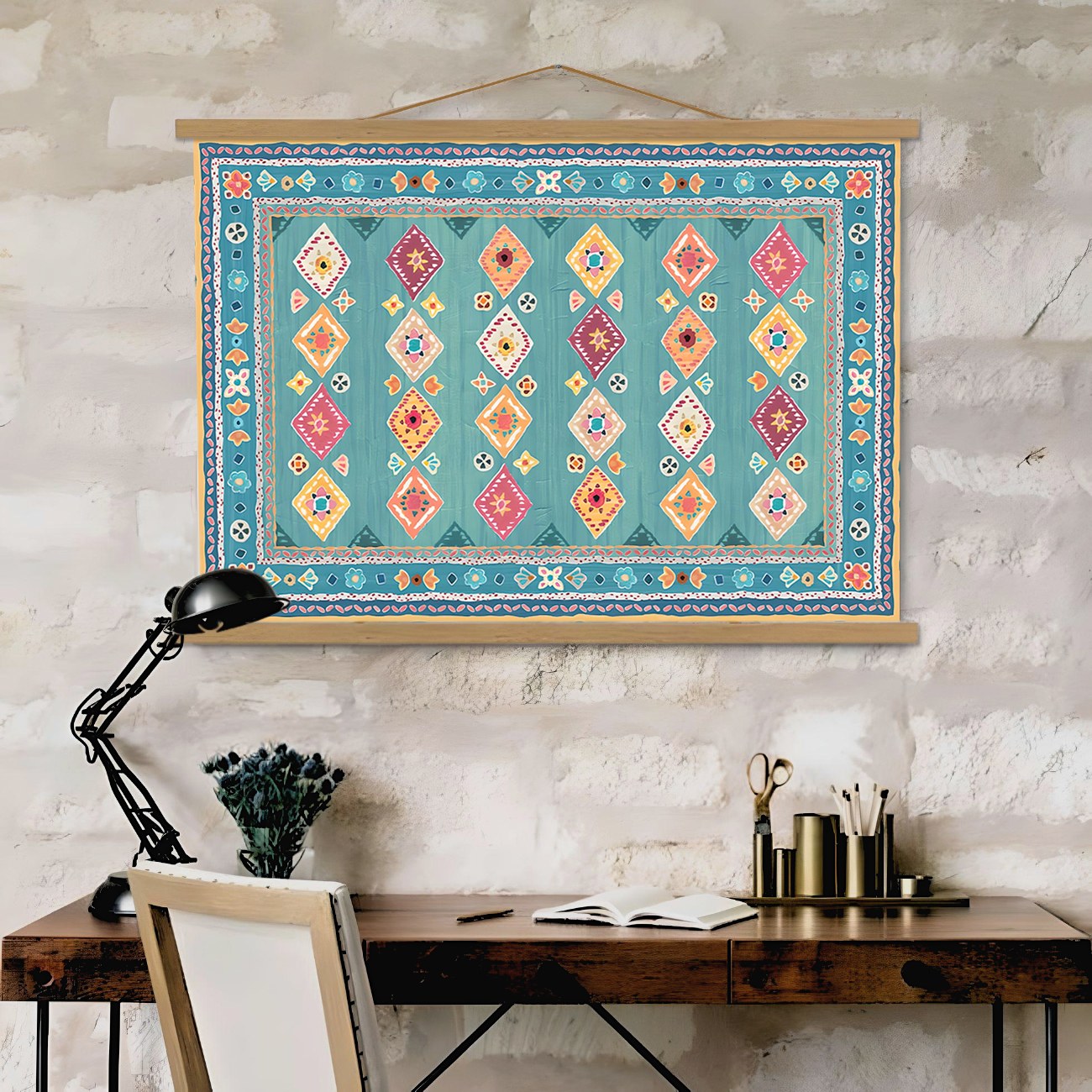 Quadro Decorativo Emoldurado MRG31 Multicolor 50x70cm - Moldura Madeira 100%