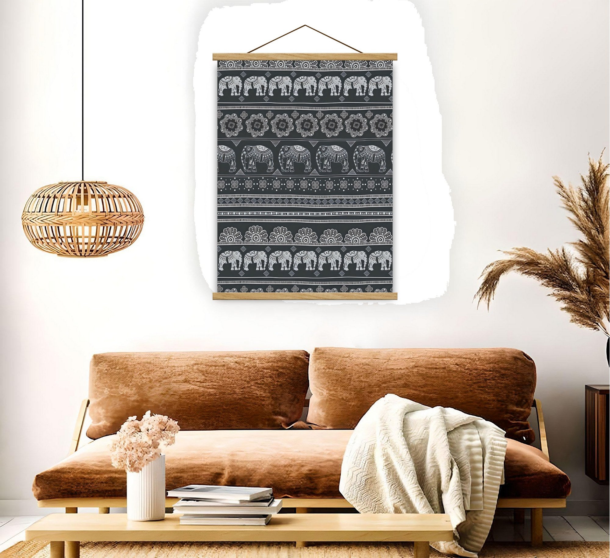 Quadro Decorativo Emoldurado MRG34 Multicolor 50x70cm - Moldura Madeira 100% e Tela Mista Poliéster/Algodão