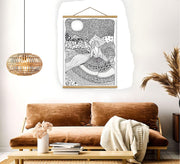 Quadro Decorativo Emoldurado MRG35 Multicolor 50x70cm - Moldura Madeira 100% e Tecido Misto Poliéster/Algodão