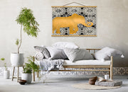 Quadro Decorativo Emoldurado MRG36 Multicolor 50x70cm - Moldura Madeira 100% e Tecido Misto Poliéster/Algodão