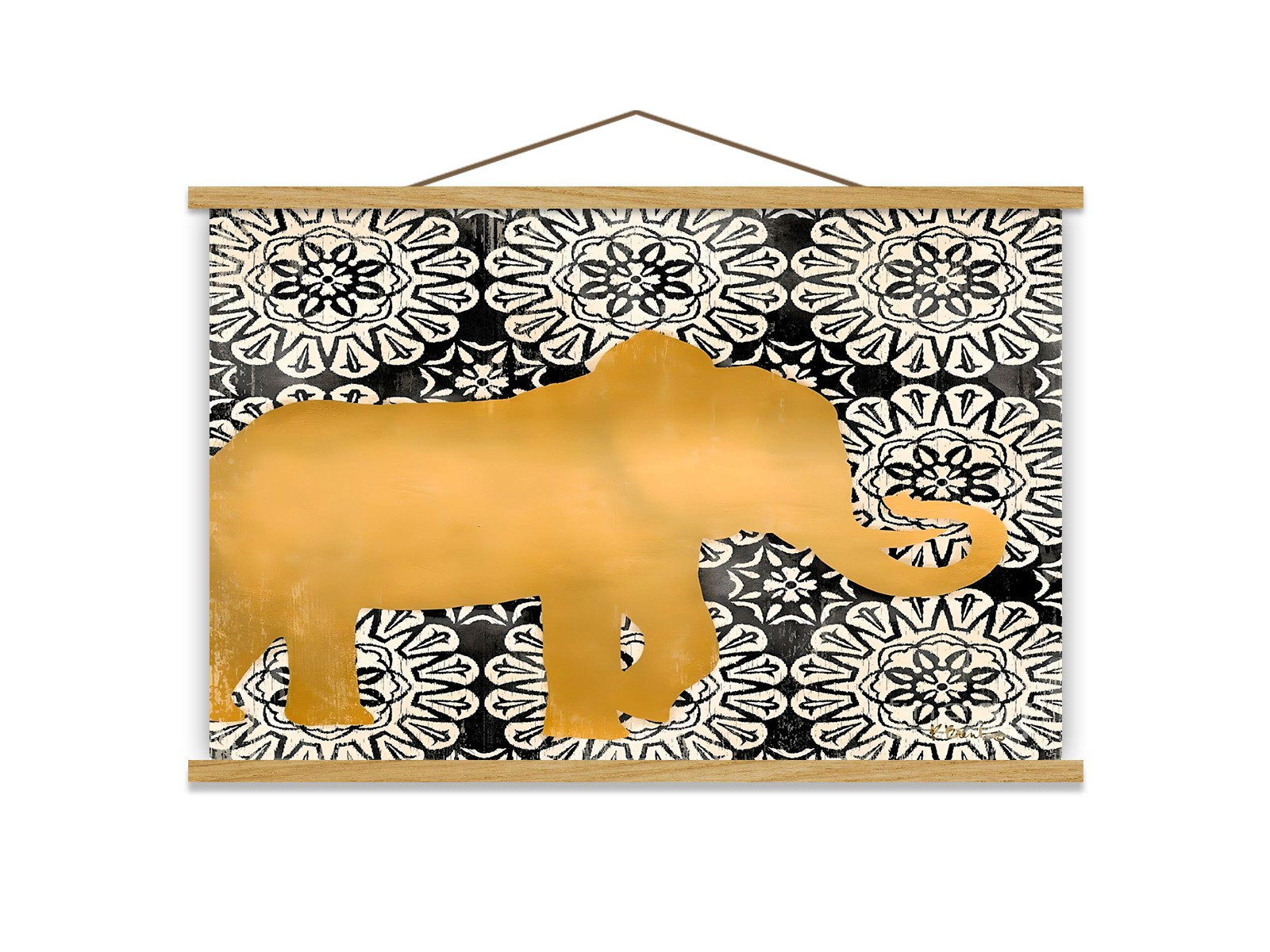 Quadro Decorativo Emoldurado MRG36 Multicolor 50x70cm - Moldura Madeira 100% e Tecido Misto Poliéster/Algodão