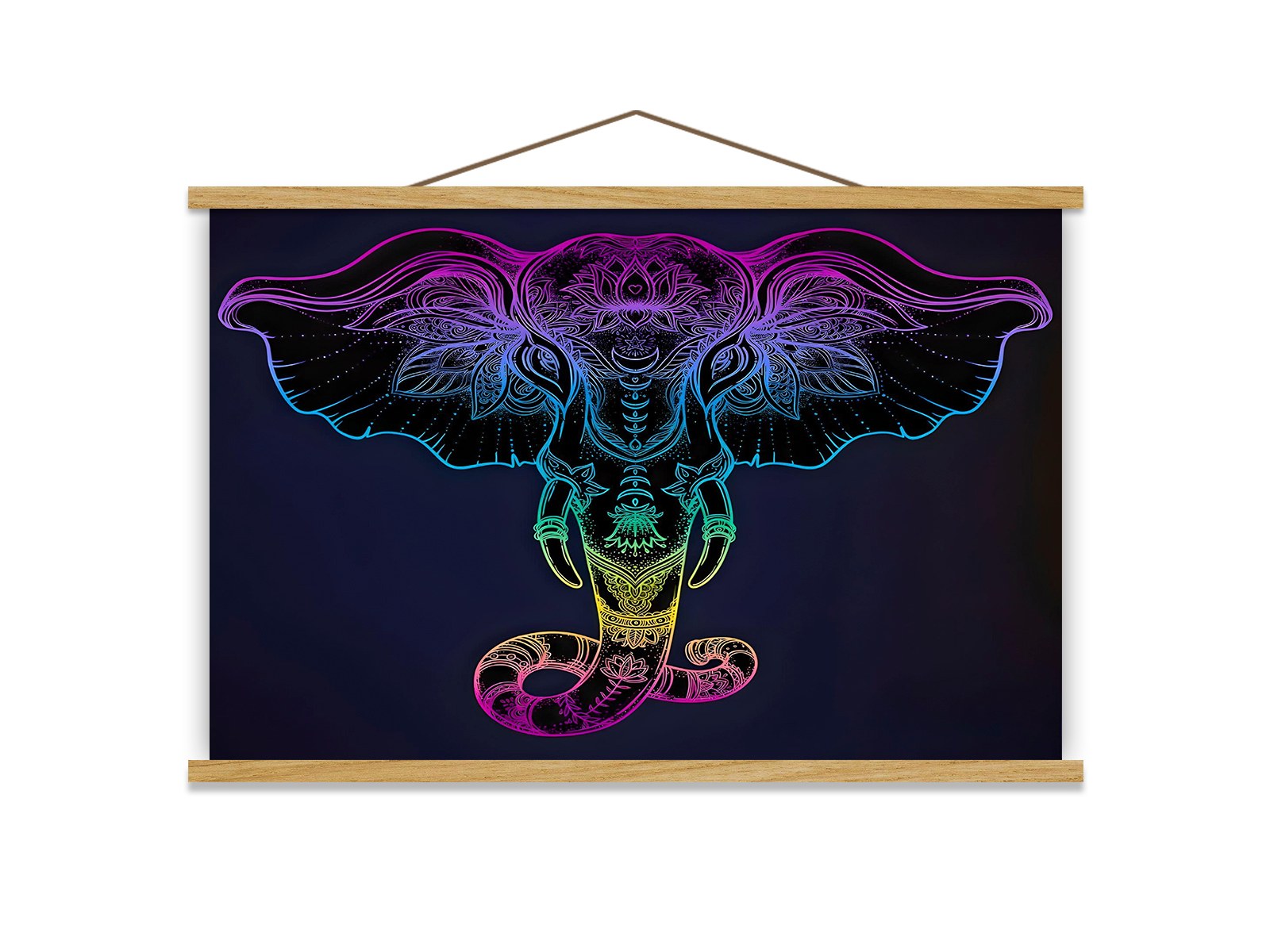 Quadro Decorativo com Moldura de Madeira MRG37, Multicolor, 50x70 cm (Tela 50% Poliéster/50% Algodão)