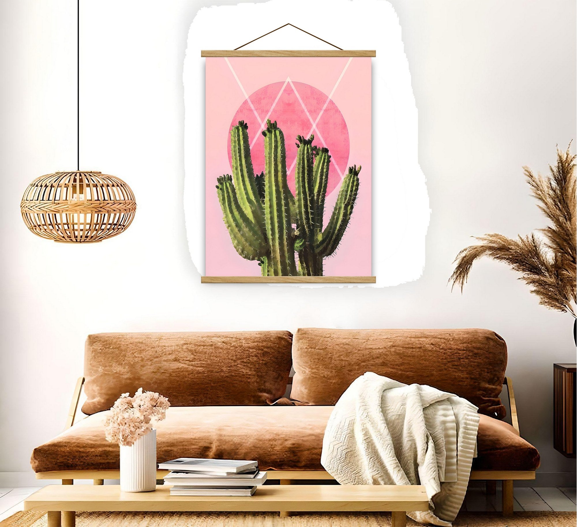 Quadro Decorativo Emoldurado MRG41 Multicolor 50x70cm - Moldura Madeira 100% e Tecido Misto Poliéster/Algodão