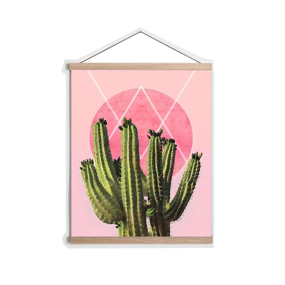 Quadro Decorativo Emoldurado MRG41 Multicolor 50x70cm - Moldura Madeira 100% e Tecido Misto Poliéster/Algodão