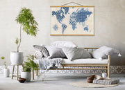 Quadro Decorativo Emoldurado MRG43 Multicolor 50x70cm - Moldura Madeira 100% e Tecido Misto Poliéster/Algodão