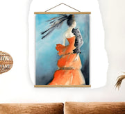 Quadro Decorativo Emoldurado MRG47 Multicolor 50x70cm - Moldura Madeira 100% e Tecido Misto Poliéster/Algodão