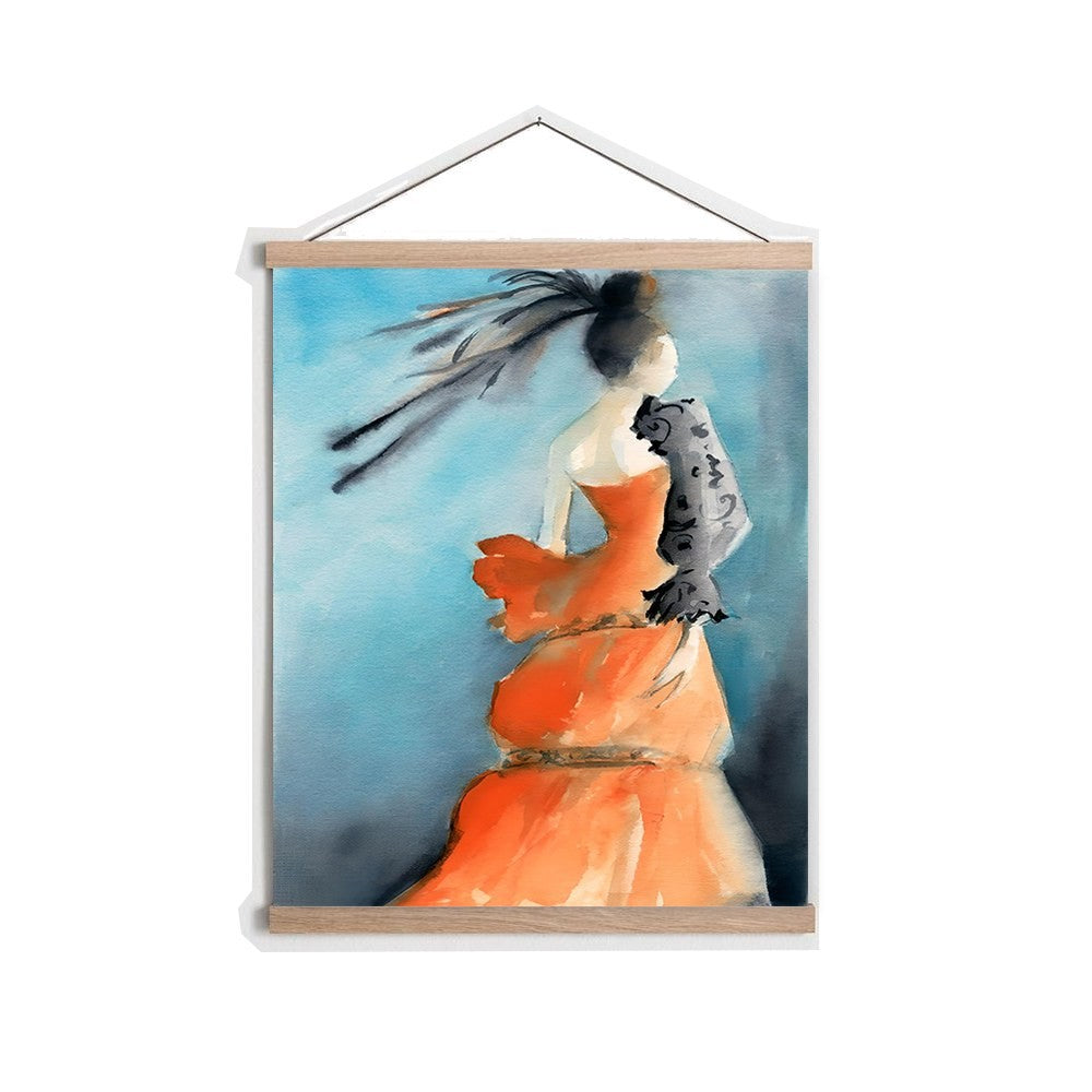 Quadro Decorativo Emoldurado MRG47 Multicolor 50x70cm - Moldura Madeira 100% e Tecido Misto Poliéster/Algodão