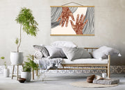 Quadro Decorativo com Moldura de Madeira MRG48, Multicolorido, 50x70 cm (50% Poliéster / 50% Algodão)