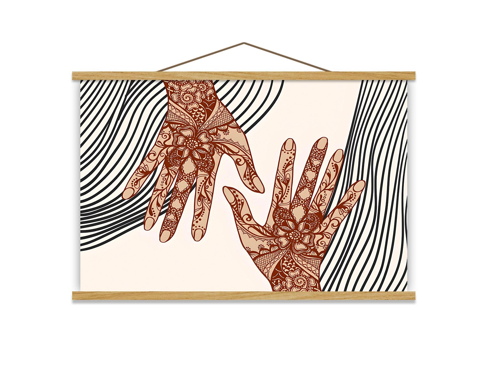 Quadro Decorativo com Moldura de Madeira MRG48, Multicolorido, 50x70 cm (50% Poliéster / 50% Algodão)