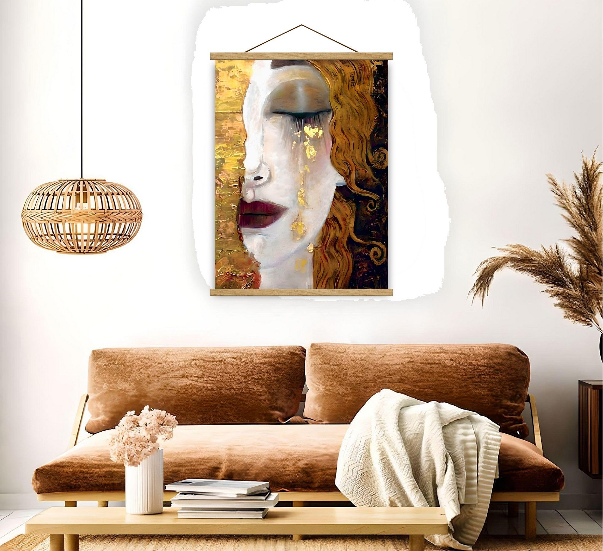 Quadro Decorativo Emoldurado MRG49 Multicolor 50x70cm - Moldura Madeira 100% e Tecido Misto Poliéster/Algodão