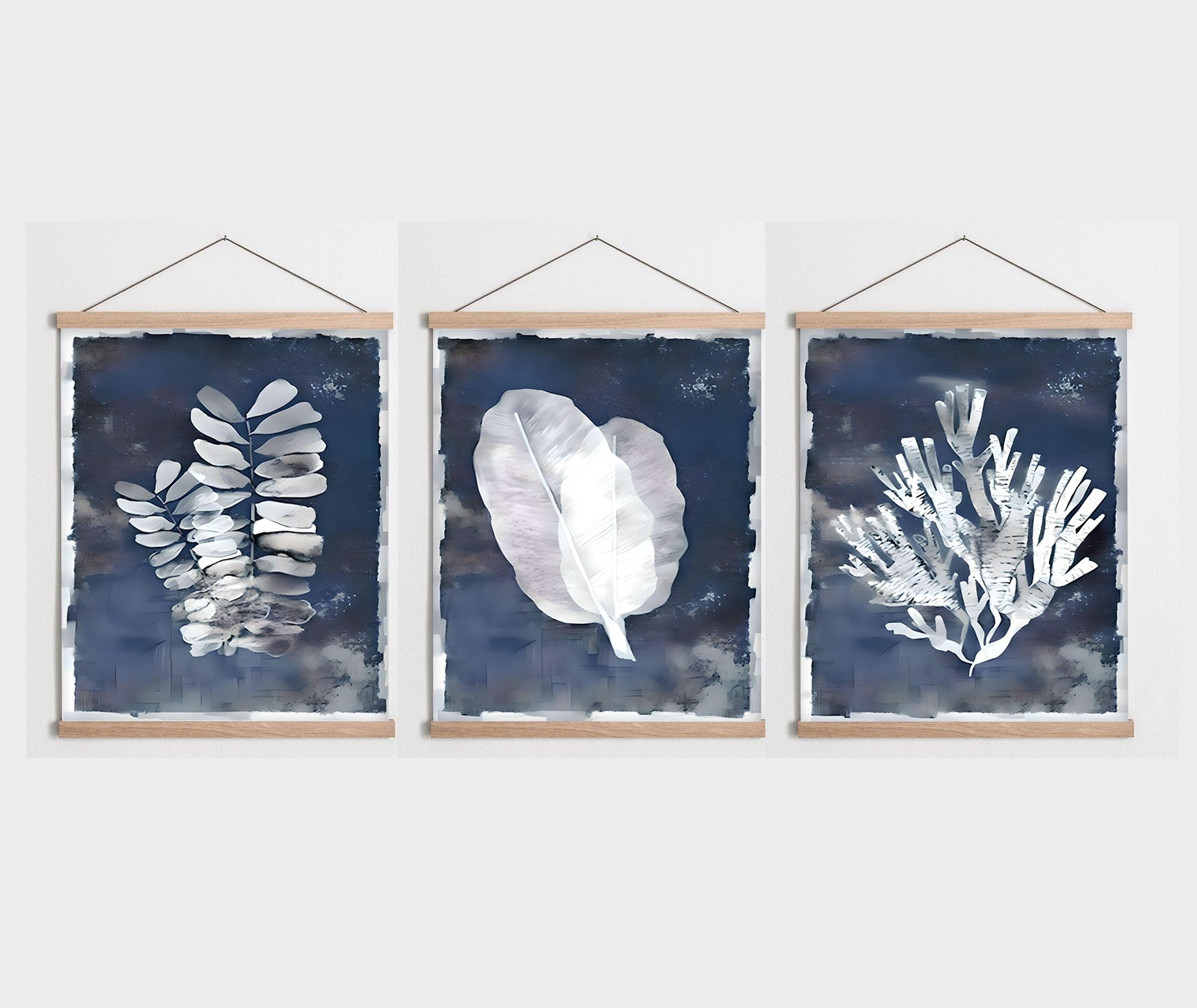 Conjunto de 3 Quadros Decorativos Multicolor SRG26 - Moldura em Madeira 40x60cm