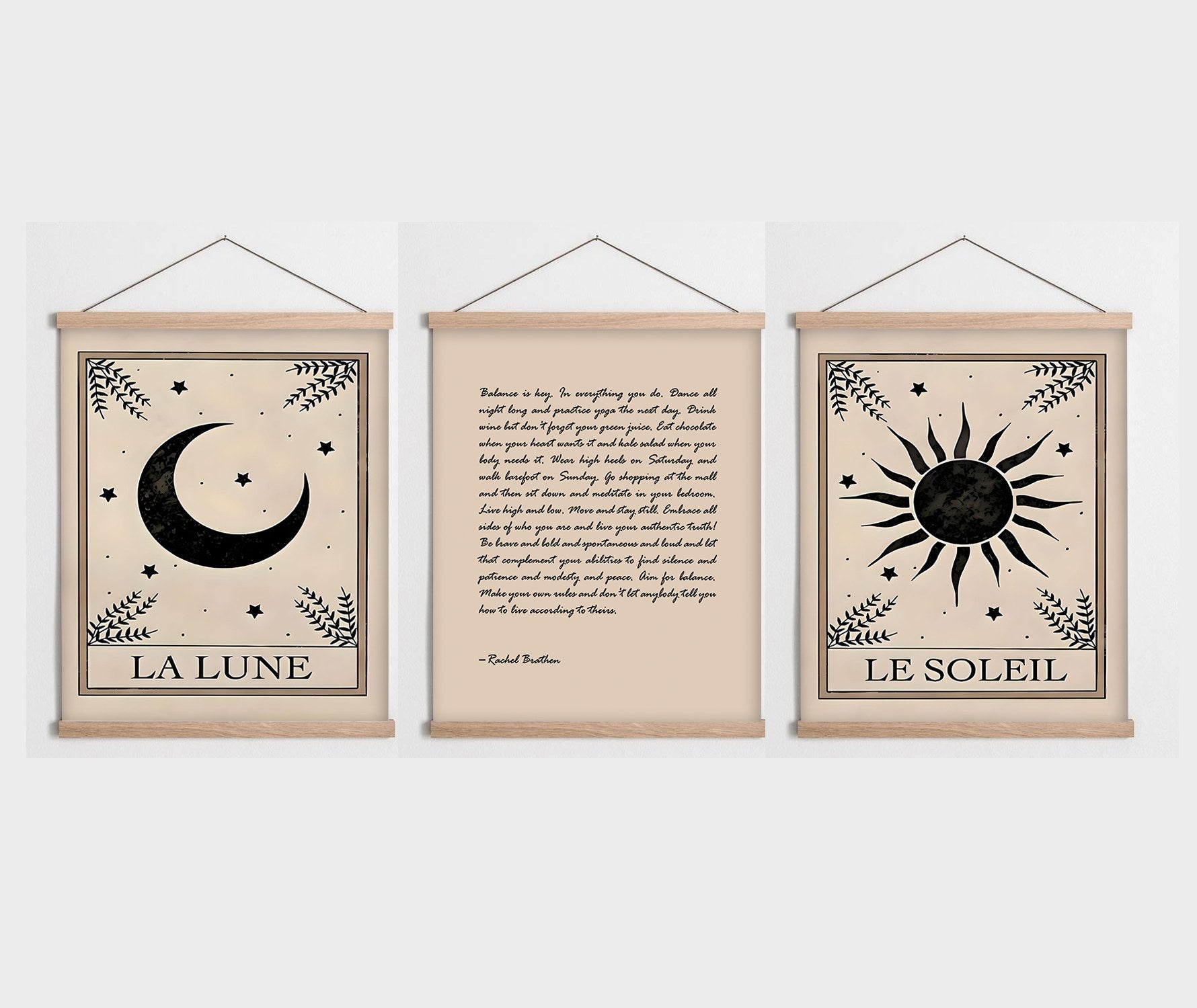 Conjunto de 3 Quadros Decorativos com Moldura de Madeira, Multicolor, 40 x 60 cm – SRG32 (708BRS1183)