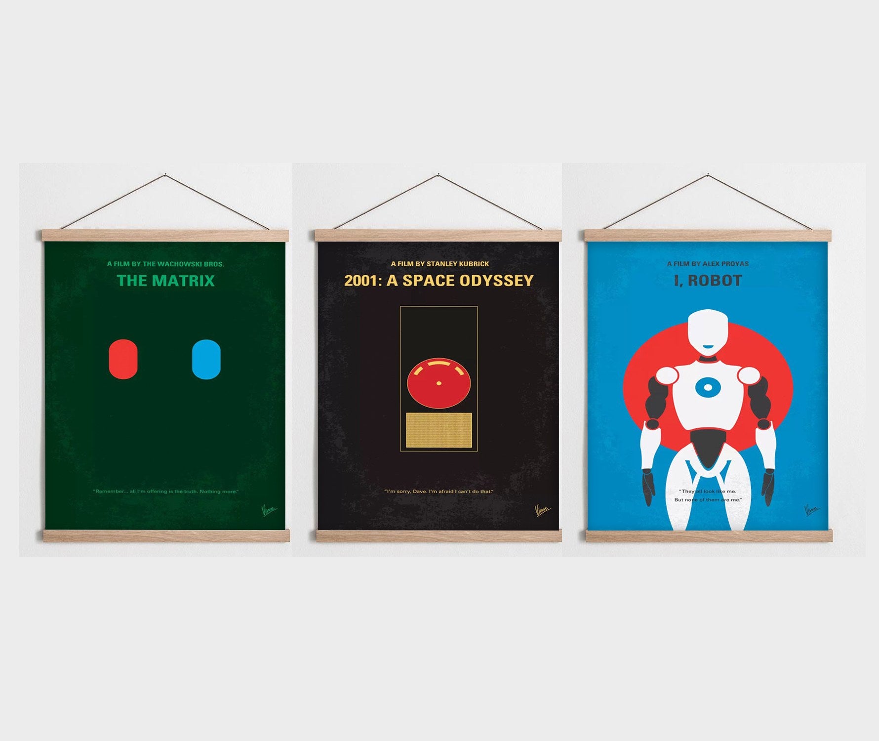 Conjunto de 3 Quadros Decorativos Multicolor SRG33 - Moldura em Madeira 40x60cm