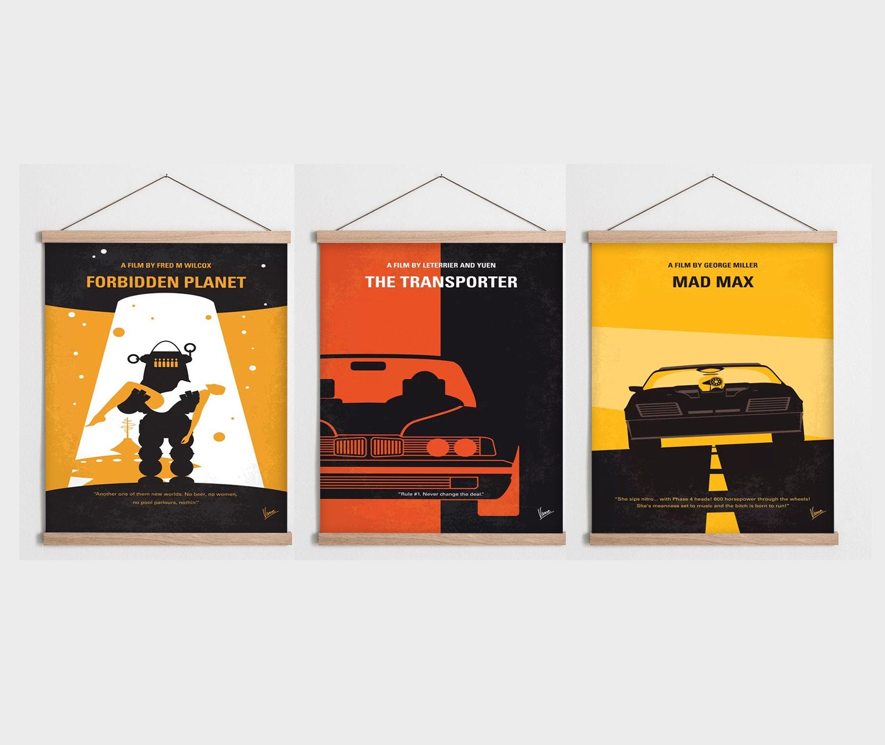 Quadro Decorativo Emoldurado Multicolor SRG34 - 3 Peças 40x60cm - Moldura Madeira 100%