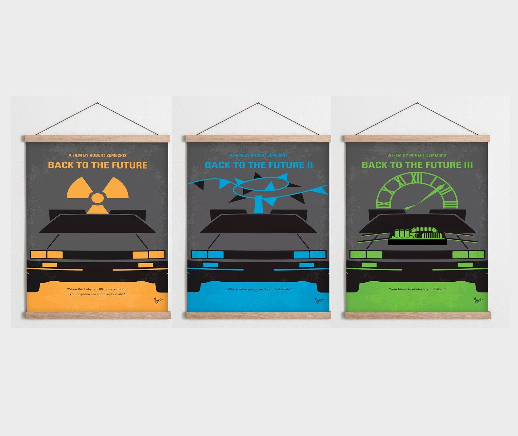 Conjunto de 3 Quadros Decorativos Multicolor SRG35 - Moldura em Madeira 40x60cm