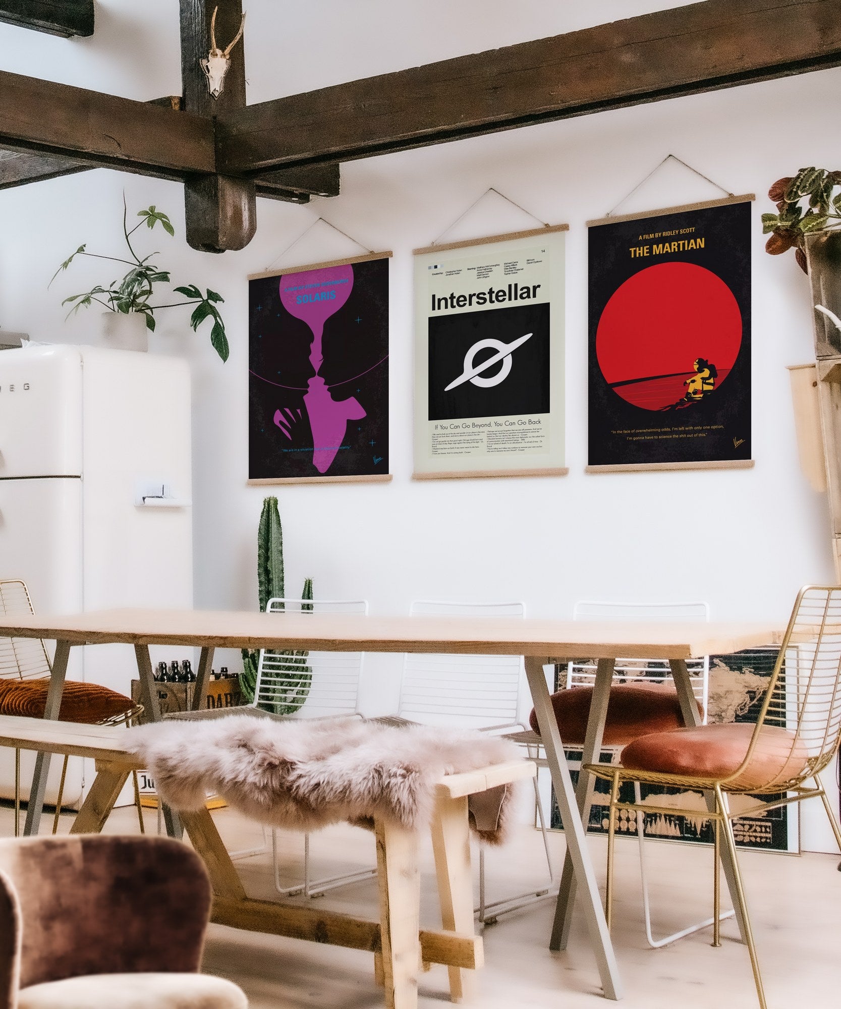 Quadro Decorativo Emoldurado Multicolor SRG36 - 3 Peças 40x60cm em Madeira